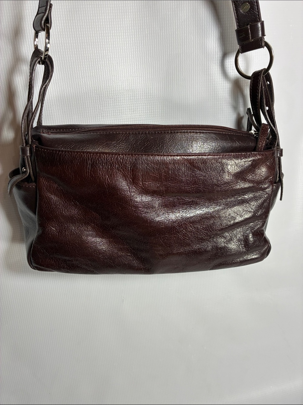 Aurielle Rich Brown Leather Shoulder Purse